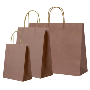 Fancy Gift Grocery in Stock Kraft Paper <b>Packaging</b> Bag with Handle Good Quality Business Shopping Take Away <b>Packaging</b> Bag - Product Image 1