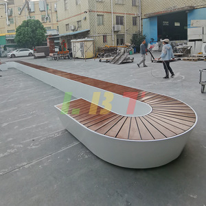 Silla de Fibra de Vidrio y Bambú Lbt 4541, Banco Personalizado para Exteriores, para Parques y Espacios Verdes, Diseño Moderno y Simple, Duradero - Product Image 2