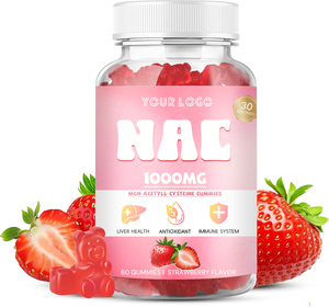 โรงงานผลิต OEM วิตามินกัมมี่ <span class=keywords><strong>NAC</strong></span> รสสตรอว์เบอร์รี อาหารเสริมน-อะซีทิลซิสเทอีน สำหรับสารต้านอนุมูลอิสระและสุขภาพตับ - Product Image 3