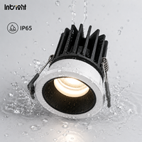 Spot LED encastré IP65 avec réflecteur en verre de sécurité, downlight LED COB interchangeable pour l'éclairage des salles de bain d'hôtel
