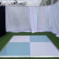 Piste de danse blanche et marron, scène de danse modulaire portable pour mariage, événement en plein air