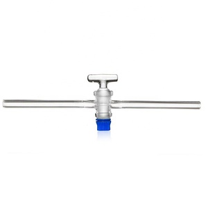Two Way Straight Bore Glass <b>Stopcock</b> PTFE <b>Key</b> For Laboratory Use - Product Image 2
