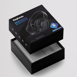 Caja de regalo rígida con tapa y base, caja de cartón duro, caja para embalaje de electrónicos, caja para auriculares, impresión personalizada - Product Image 4