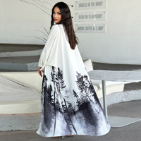 Zifeng OEM 2024 été musulman mode cravate teinture cape Robe ethnique rétro Cardigan Robe femmes peignoir
