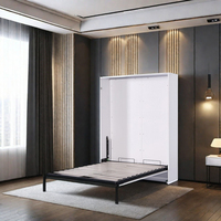 Lit mural vertical en alliage d'aluminium robuste de style moderne avec panneau MDF pour chambre à coucher JULEI