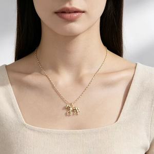 Collar de moda chapado en oro de 18K con colgante de sombrero y bota de vaquero del oeste para mujer, joyería delicada con dije de caballo de metal liso, venta al por mayor - Product Image 5