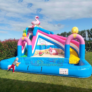 Toboggan aquatique géant gonflable pour extérieur avec piscine - Product Image 3
