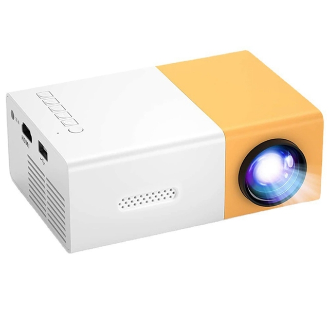 YG300 LED Mini Projector 320x240 Built-In Speakers 150 Lumens 3 Pieces Glass Lens Portable Home Media Player Android 11 Business