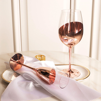 Petite quantité Commande de vin standard de style cuivre pour Champagne or rose Lustre peint en cristal 500ml Collection de verres sans plomb