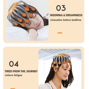 OEM/ODM gran oferta 20 cabezas dedo recargable inteligente vibración araña cabeza masaje herramienta vibrante pulpo masajeador eléctrico del cuero cabelludo - Product Image 4