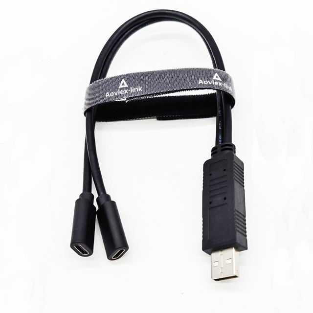 USB 2.0 Extension 2 in 1 Cable Dual USB C Female to A Male Double Connectors Charging Date AM/CF Cable