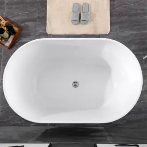 Customizable color Oval Acrylic Small Apartment Bathtub Adult Home Hotel Freestanding Seamless bathtub