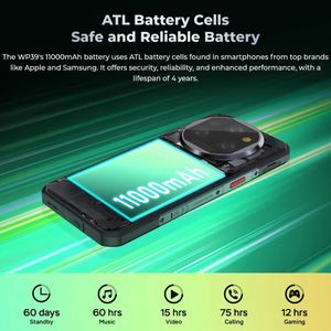 All'ingrosso Oukitel WP39 5G telefono robusto, 11000mAh, 6GB + 256GB, visione notturna, 14.0 Android, NFC, OTG, 5G telefono ruged - Product Image 5