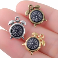 Breloques innovantes pour la fabrication de bijoux DIY, pendentif montre en alliage de zinc, breloque horloge 17x11mm 1.3g