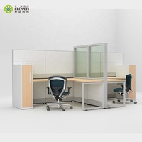 Working Station System Furniture Glass Partitions Two Seater Workstations Office Cubicle Partition