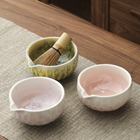 Nouveau bol à matcha en cristal glacé, couleur dégradée, céramique écologique, résistant à la chaleur, marque YUBIN, accessoires de cérémonie du thé, thé
