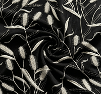 Tissu en velours brodé de feuilles de bambou et de sequins de haute qualité, durable et anti-déchirure, pour manteaux/vestes de style chinois pour filles et garçons