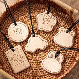 Custom Wooden Name Tag Blank Handmade Labels Token <b>Cute</b> Solid Wood Name Pendant for Students - Product Image 1