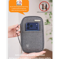 Portefeuille de voyage grande capacité avec porte-stylo et protection RFID pour passeports et documents familiaux