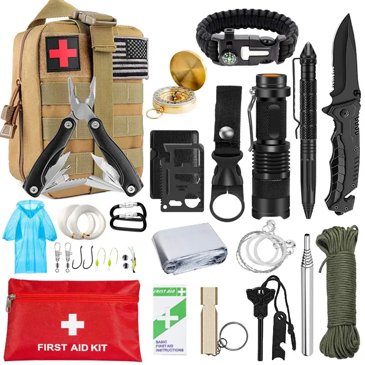 JK-B-004 luar ruangan multifungsi tas perlengkapan keselamatan petualangan untuk berkemah bepergian tas taktis darurat