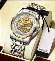 Montre de luxe pour homme de la marque Time Token, mouvement mécanique japonais, acier inoxydable, design Année du Dragon, étanche 3ATM, luminescente