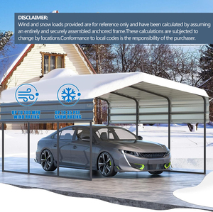 Abri de jardin et <span class=keywords><strong>garage</strong></span> portable multi-usages en acier galvanisé imperméable 10x15 pieds pour voitures, bateaux, pick-up et tracteurs - Product Image 5