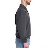 Sweat-shirt pour homme de haute qualité en molleton français épais 100% avec col rabattu, coupe ample et oversize, pull-over pour homme