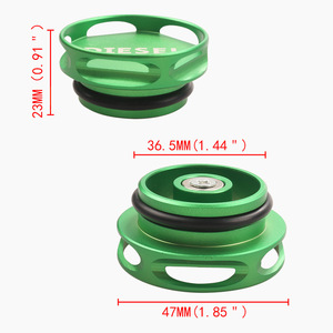 Bouchon de réservoir de carburant diesel en alliage d'aluminium pour Dodge Ram, version améliorée verte avec bouchon bleu, lot de deux - Product Image 5