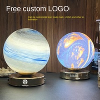 Lampe de nuit LED à piles en forme de ciel étoilé et de lune avec contrôle tactile RGB, corps en verre pour chambre à coucher, salle à manger, chevet
