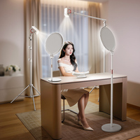 Lumière professionnelle pour cheveux pour diffusion en direct, lumière vidéo LED COB à CRI élevé Ra95 avec télécommande sans fil et réglage 2700K-7500K