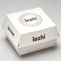 Caja de Hamburguesas de Papel Kraft Personalizada al por Mayor, Embalaje Desechable para Hamburguesas para Llevar con Laminación Mate Tipo Carpeta