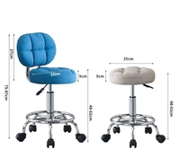 Robuster Metall-Friseurhocker mit Spezial-Hubfunktion und Rollen – Drehbarer Friseurstuhl, Einfacher Schminkhocker für Zuhause