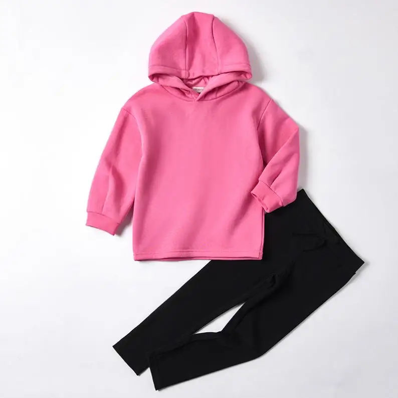 2023 Autumn Kids Girls Letter Clothes Sets Baby 2pcs Spring Winter Children's Pullover+pants For Boys Cotton Tops With Hooded