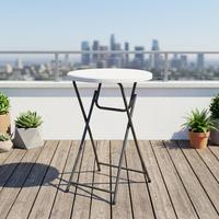 Ensemble de table à manger pliable en tube d'acier HDPE léger pour usage extérieur, résistant aux UV et durable