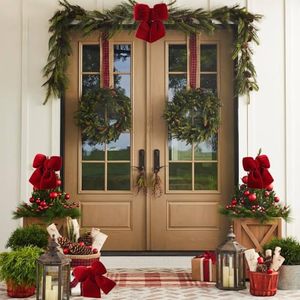 Home Wreath Decor Burgundy Christmas <b>Bows</b> <b>Large</b> Red Velvet Christmas <b>Bows</b> Decor Red Velvet Ribbon <b>Bow</b> for Christmas - Product Image 4
