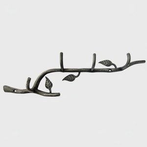 Gancho de Metal multiusos con acabado antiguo montado en la pared con diseño de rama de árbol de hierro forjado para dormitorio, cocina, hogar y uso al aire libre - Product Image 1