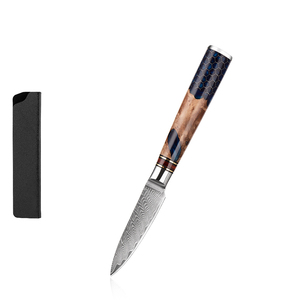 Couteaux à éplucher de cuisine en acier inoxydable, ustensile à fruits de 3.5 ", Damascus utilitaire de cuisine en acier inoxydable, couteaux de <span class=keywords><strong>Chef</strong></span> à éplucher avec manche en résine bleue confortable en nid d'abeille - Product Image 1
