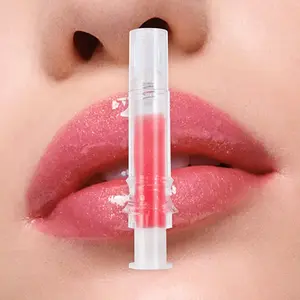 메이크업 업체 사용자 정의 로고 럭셔리 보습 립글로스 개인 라벨 새로운 튜브 바늘 립글로스 도매