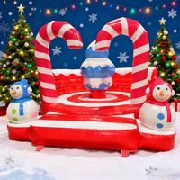 Château gonflable de canne de bonbon de videur de Noël intérieur extérieur amusant jeu rebond maison trampoline pour enfants 4m x 4m