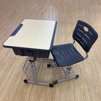 Bureau d'étude et chaise réglables en hauteur pour enfants, ensemble table et chaise d'étude individuelles, vente en gros d'usine