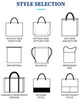 Sac fourre-tout en toile de couleur unie, taille personnalisable, avec fermeture éclair et logo personnalisé en sérigraphie pour le shopping