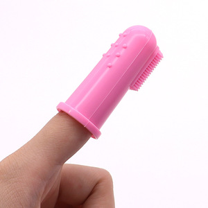 แปรงสีฟันสำหรับสัตว์เลี้ยง ซิลิโคนแบบสวมนิ้ว ทำความสะอาดฟันสุนัข แปรงสีฟันแมว ทำความสะอาดช่องปาก แปรงสีฟันสุนัข น้ำยาบ้วนปาก - Product Image 1