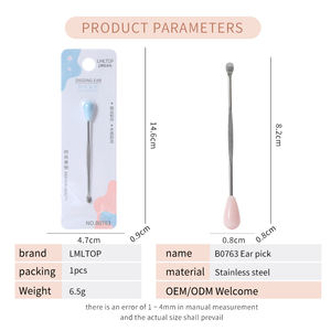 LMLTOP Atacado Adulto Cureta De Orelha Rosa Lidar Com Aço Inoxidável Seguro Sliver Lihgted Gracey Cureta B0763 - Product Image 2