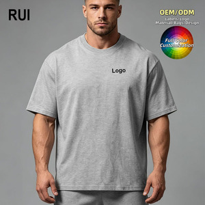 RUIQUWIN 2026 Summer <b>Men's</b> Quick Dry Breathable Knitted <b>Oversized</b> T-<b>Shirt</b> Loose Fit Solid Color Crew Neck Blank Sporty <b>Gym</b> Sport - Product Image 1