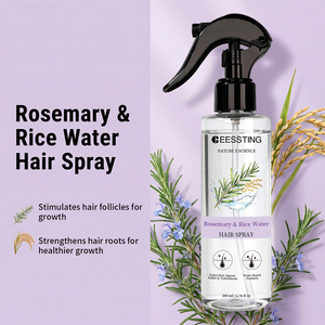 Soins capillaires biologiques personnalisés avec logo, renforcent les follicules, lissent les cheveux crépus, favorisent la croissance saine des cheveux, soins de beauté personnels, eau de riz au romarin - Product Image 5