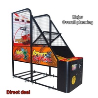 Machine de jeu de tir au basket-ball d'intérieur AMA, à monnayeur, en métal, avec interface en anglais, vente en gros d'usine
