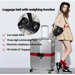 Custom Made Print Logo Polyester Reisetasche Koffer Gepäck gurt Gürtel mit Wiege schloss Nylon Gepäck riemen mit Zolls chloss - Product Image 4