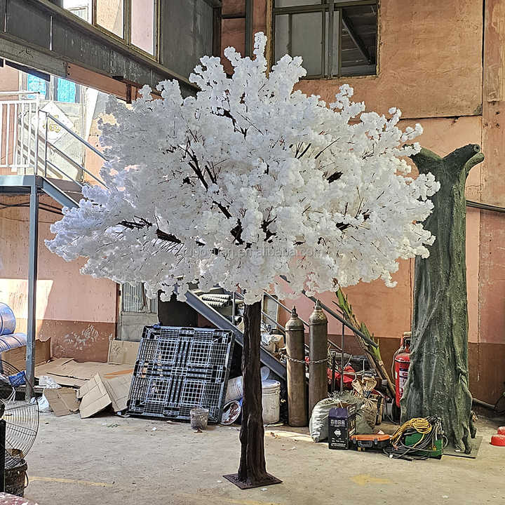 Großer Weißer Künstlicher Sakura-blütenbaum 3m Großer Kunstseiden-kirschblütenbaum Für Outdoor-hochzeiten,Partys Und Veranstaltungsdekoration
