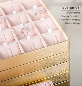 맞춤형 고급 주얼리 디스플레이 세트 스탠드 웨딩 반지 트레이 프리미엄 주얼리 디스플레이 트레이 결혼식용 반지 트레이 - Product Image 2