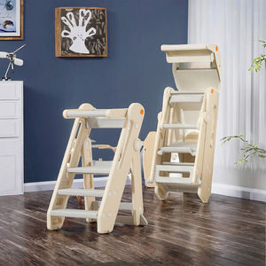 Escabeau de chambre réglable en plastique, pliable, <span class=keywords><strong>empilable</strong></span>, portable, 2-3 marches, <span class=keywords><strong>tour</strong></span> d'apprentissage, aide à la sécurité pour bébé, enfant, tout-petit - Product Image 3
